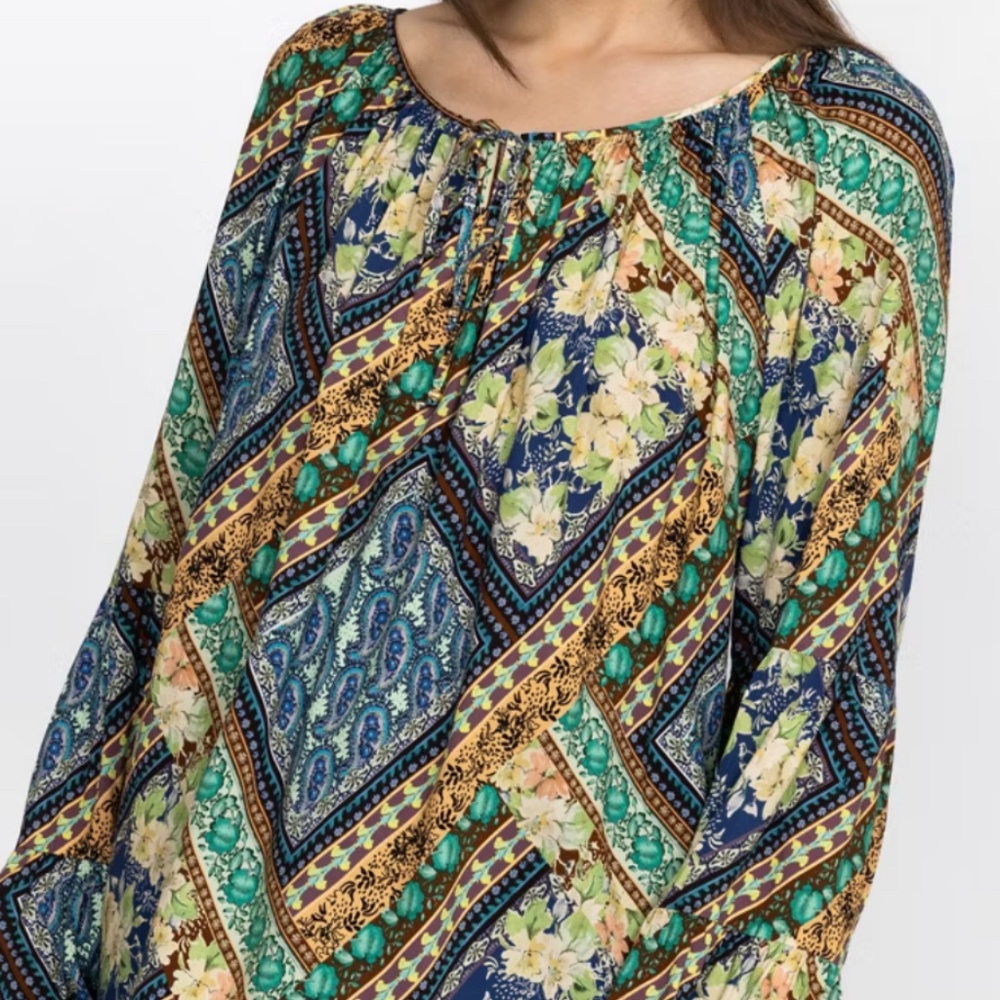 Johnny Was MIZA TIERED BLOUSE, 2X